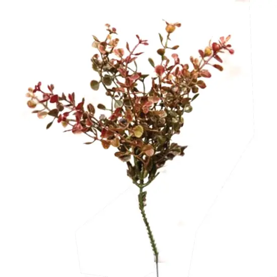 9" Red Pepper Grass Pick with Green Plastic Petals Perfect for Fall or Halloween {1}