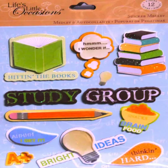 K & Company Life's Little Occasions Study Group Dimensional Stickers {1}