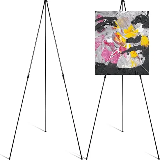 ARTIFY 63" Instant Display Sign Easel Stand, Tripod for Wedding Sign, Posters, Paintings,Canvas and Poster Board, Portable Display Stand for Home School Supplies、Shop and Various Ceremonies, 2 Pack {1}