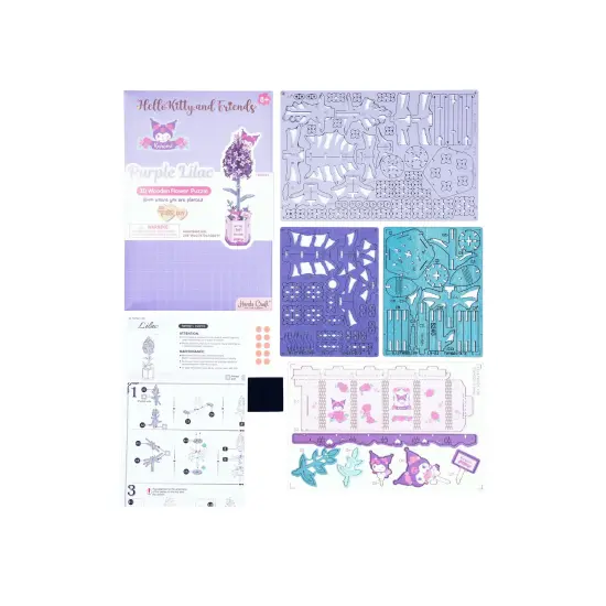 Hello Kitty&reg; and Friends Kuromi Lilac - 3D Wooden Flower Puzzle {5}