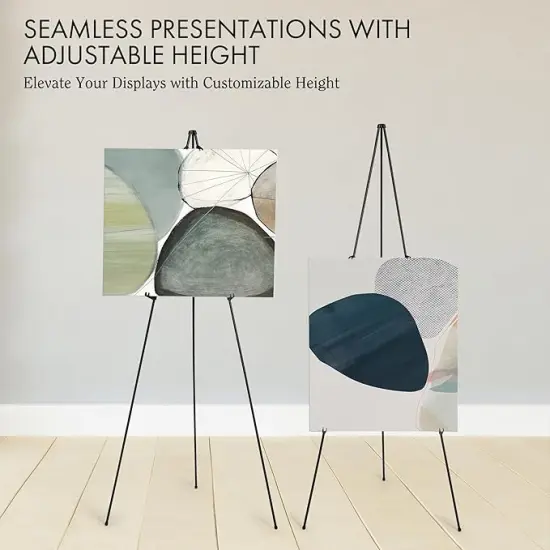 ARTIFY 64" Sign Easel Stand | Instant Display Tripod for Wedding Signs, Posters, Paintings, Canvas, and Poster Boards | Portable Stand for Home, School Supplies, Shop, and Ceremonies, Black {6}