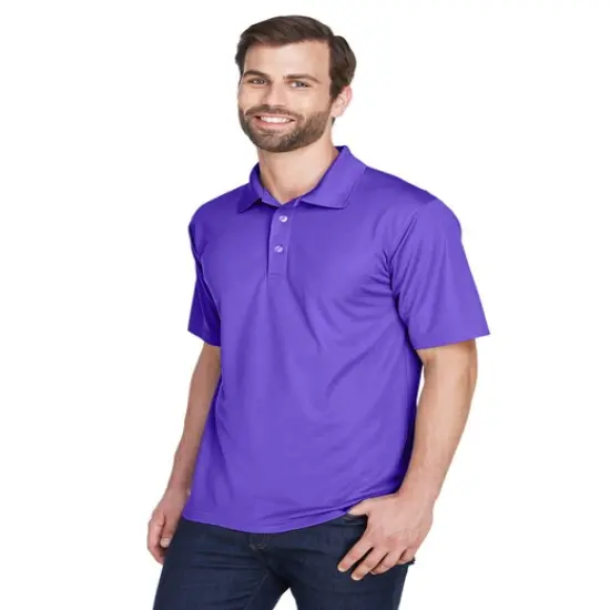 UltraClub&reg; Men's Cool & Dry Mesh&nbsp;Pique Polo COLUMBIA BLUE {4}