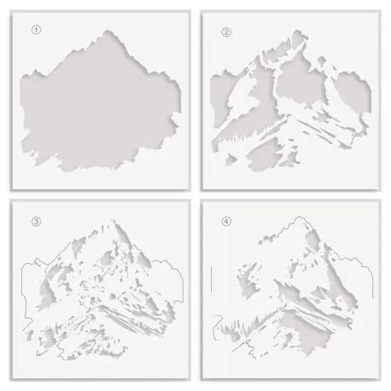 Majestic Mountains Layering Stencil Set (4 in 1) {5}