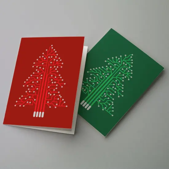 Tech-Themed Christmas Greeting Cards Boxed Set &ndash; 24 Holiday Notecards with Circuit Board Tree Design, Perfect for Engineers, Programmers, and Tech Enthusiasts {6}
