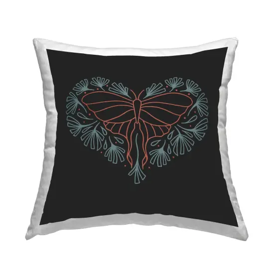 Heart Shaped Celestial Moth Decorative Printed Throw Pillow Design by Ahmed Sameh Hussein, 18 x 7 x 18 {1}