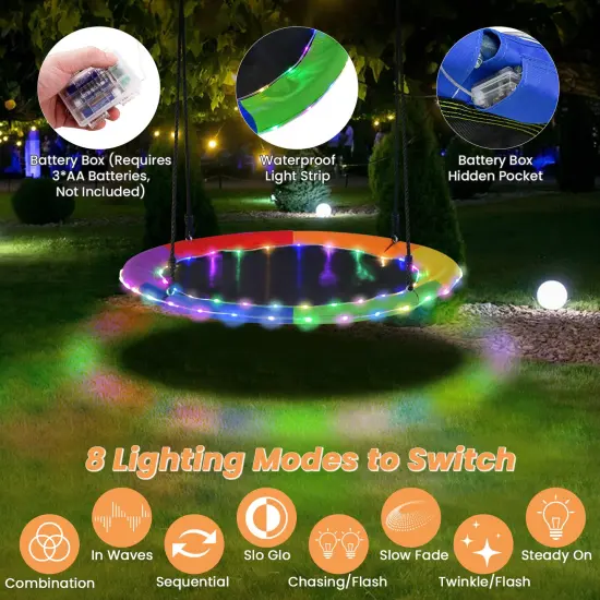 LED Lights Saucer Tree Swing for Kids Multicolored {6}