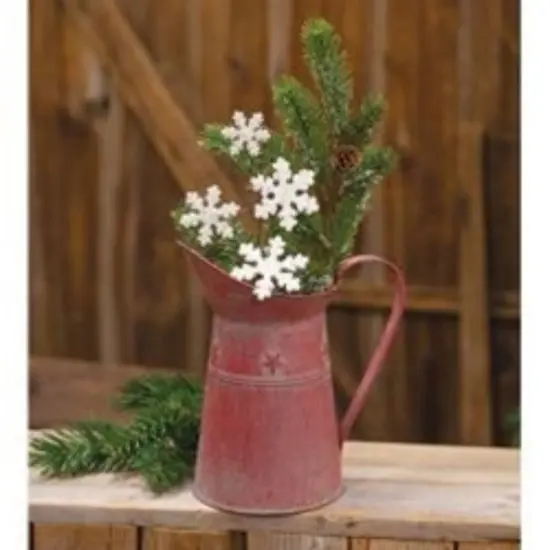 12" Tall Glittered Wood Snowflake Pick with Flexible Brown Stem {2}