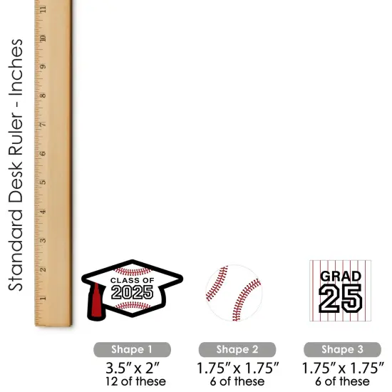 Big Dot of Happiness Grad Baseball - Cupcake Decoration - 2025 Graduation Party Cupcake Wrappers and Treat Picks Kit - Set of 24 {7}
