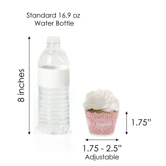 Big Dot of Happiness Rose Gold Grad - Cupcake Decoration - 2025 Graduation Party Cupcake Wrappers and Treat Picks Kit - Set of 24 {7}