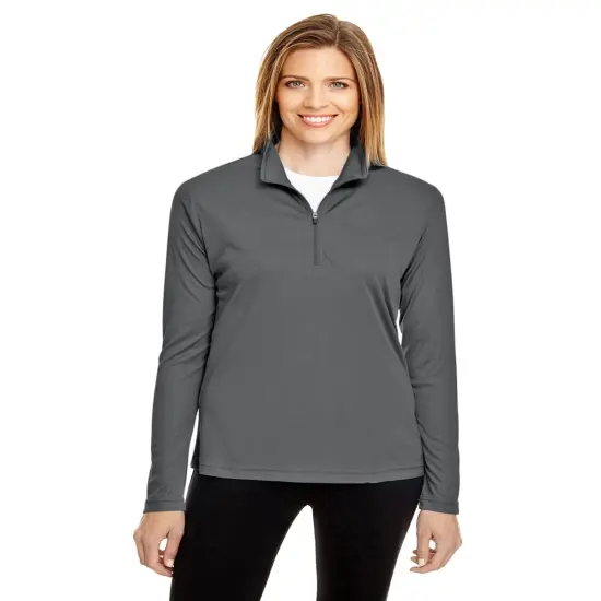 Team 365&reg; Ladies' Zone Performance Quarter-Zip SPORT GRAPHITE {1}