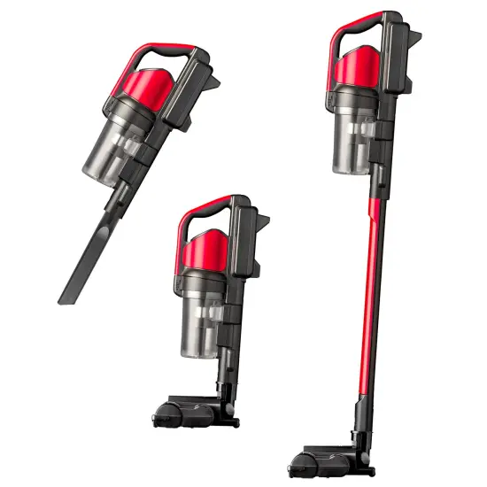 IRIS USA Cordless Stick Vacuum Cleaner - Black/Red {1}