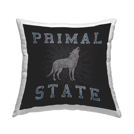 Primal Wolf State Decorative Printed Throw Pillow Design by Spirit Animals/Life Is High, 18 x 7 x 18 {1}
