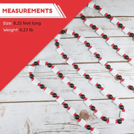 Ornativity Christmas Marshmallow Candy Garland - Rustic Xmas Holiday Wooden Farmhouse Country Wood Beaded Home and Holiday Garland Tree Decorations Boho Strand of Beads Decor 8' 3 (2 Pack) {6}