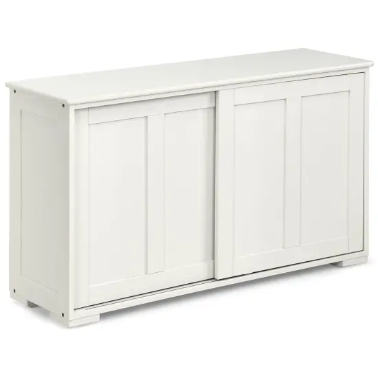 Kitchen Storage Cupboard Cabinet with Sliding Door and Adjustable Shelf Brown {7}