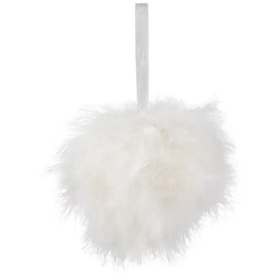 Northlight Wispy Feather Christmas Ball Ornament - 6" - White {3}