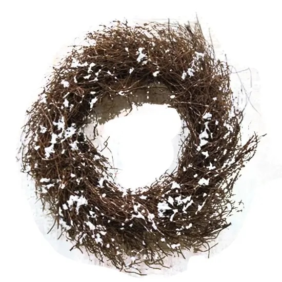 Snowy Angel Hair Vine Wreath 10" {1}