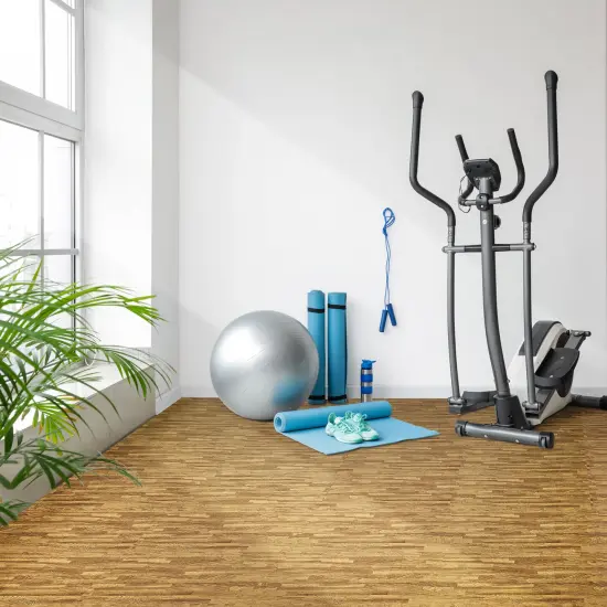 Sorbus 96 Sq. Ft. Wood Grain Floor Tiles, 24 Interlocking EVA Foam Mats, Thick Floor Mats w/ Borders for Home Gym, Playroom, and More Light {5}