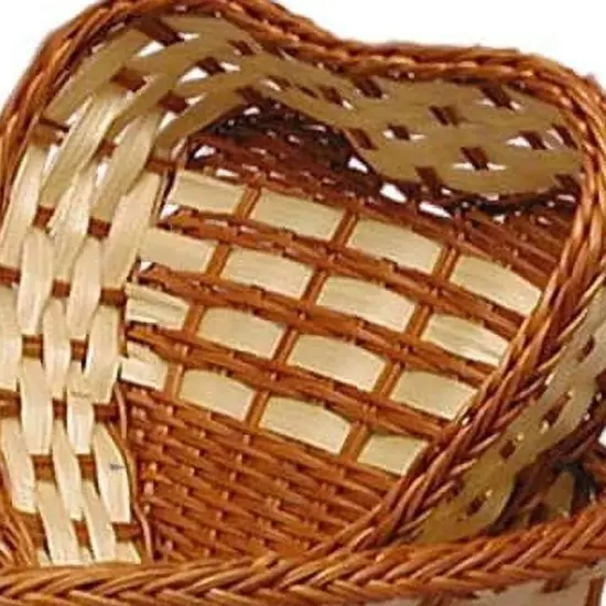 Two-Tone Bamboo Heart Shaped Baskets 7.875" x 6.875" x 2.25" {3}