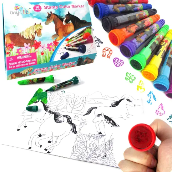 Horse and Pony Stamper Marker Set of 10 {1}