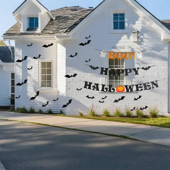 Pre-assembled Happy Halloween with Boo Banner {5}