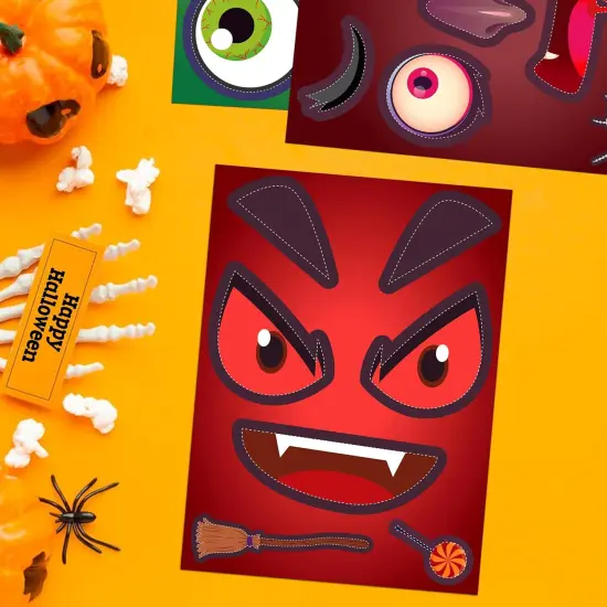Halloween Pumpkin Face Stickers {5}