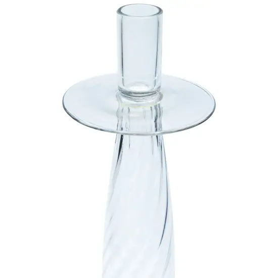Northlight Transparent Swirled Glass Taper Candle Holder - 17.5" Clear {4}