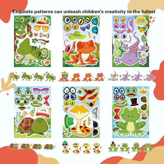 24 PCS Make-a-Face Sticker - Reptile Animal Stickers {4}