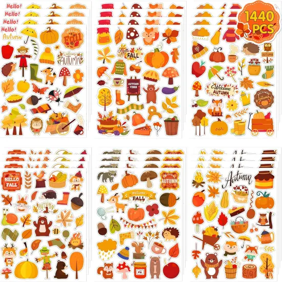 48 Sheets Fall Stickers - 1440 PCS {1}