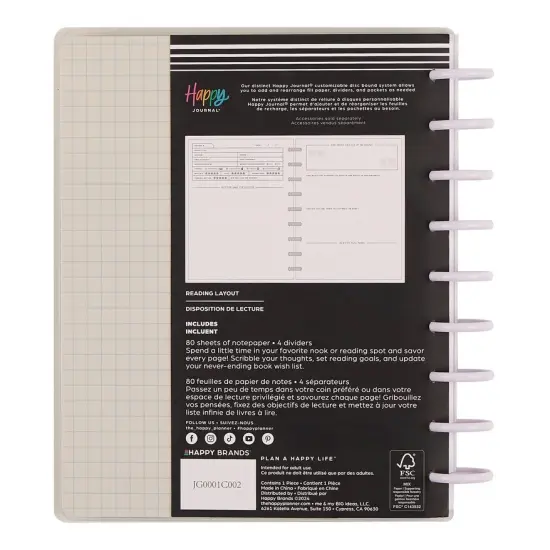 Happy Planner Classic Disc Bound Journal-Book Club Reading {5}