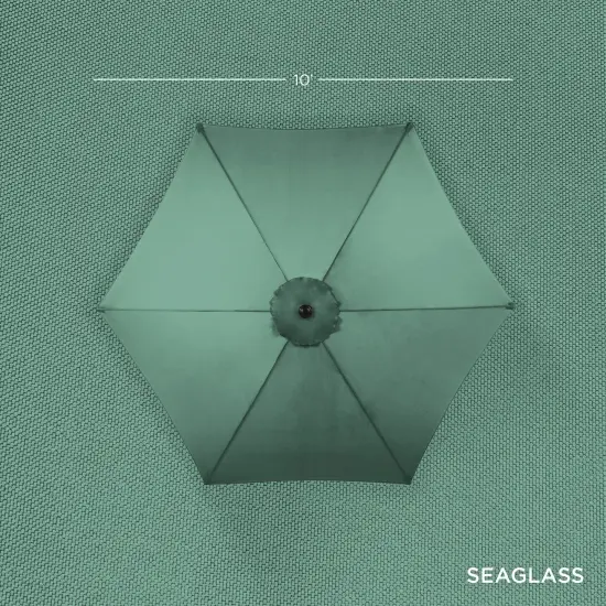 Best Choice Products 10ft Outdoor Steel Market Patio Umbrella w/ Crank, Tilt Push Button, 6 Ribs Seaglass {4}