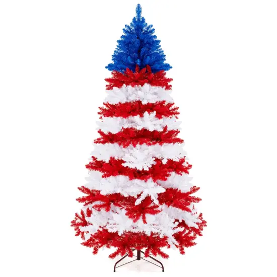 7.5 Feet Artificial Christmas Tree with Warm White LED Lights {1}