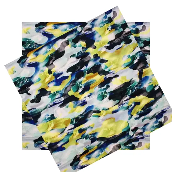 Multi Color Camo Printed Spandex {3}