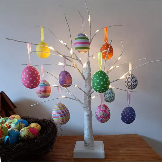 12pcs New Colorful Paper Mache Foam Egg Hanging Ornaments Easter Tree Christmas Decoration {4}