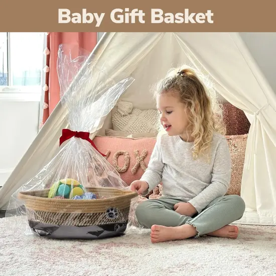 Storage Bin, Baby Basket for Gifting, Wicker Storage Basket for Dog, Cute Basket with Handles {3}