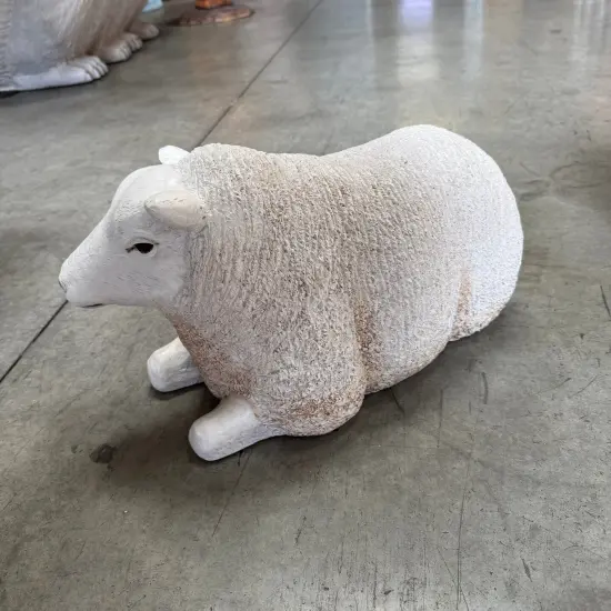 Texelaar Baby Sheep Laying Life Size Statue {5}