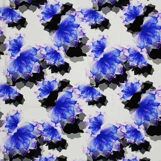 Abstract Flowers Printed Spandex Fabric {2}
