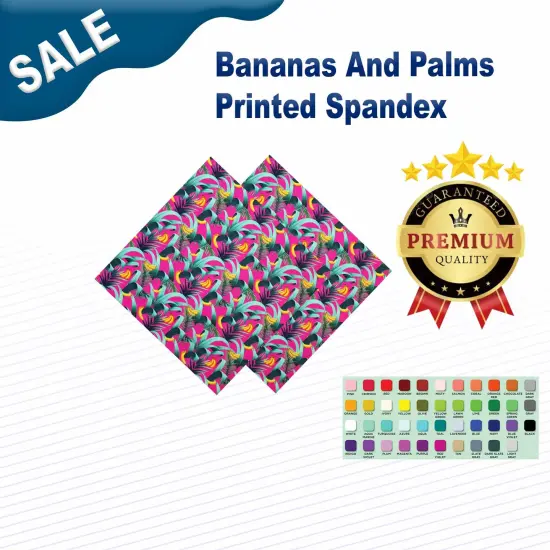 Bananas And Palms Printed Spandex {1}