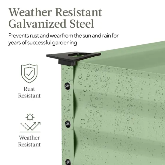 Best Choice Products 48x24x30in Elevated Galvanized Metal Garden Bed w/ Corner Protectors Sage Green {4}