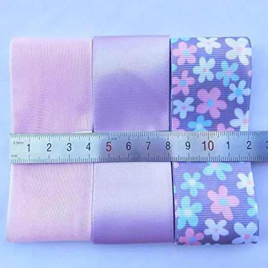 Libiline 17yards Assorted Purple Satin Organza Grosgrain Ribbon Craft DIY Packing Hair Bow Accessory (Purple) {2}