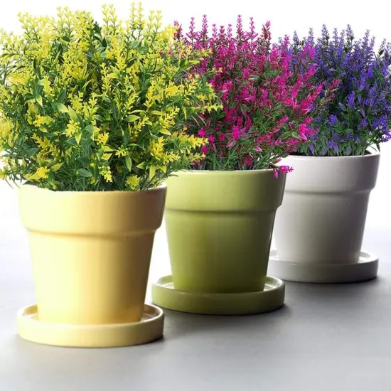 4pcs 7 Heads Artificial Wheat Grass Bouquet for Weddings White {6}