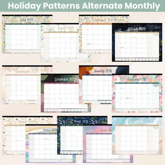 bloom daily planners 2025-26 Academic Desk Calendar, 16" x 21", Seasonal {4}