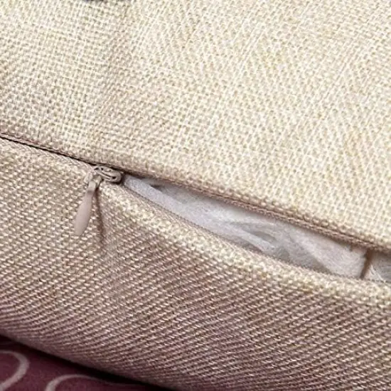 Nature Misty Cotton Linen Throw Pillow Case Cushion Cover Home Office Decorative for Sofa Living Room Square 18 X 18 Inches {4}