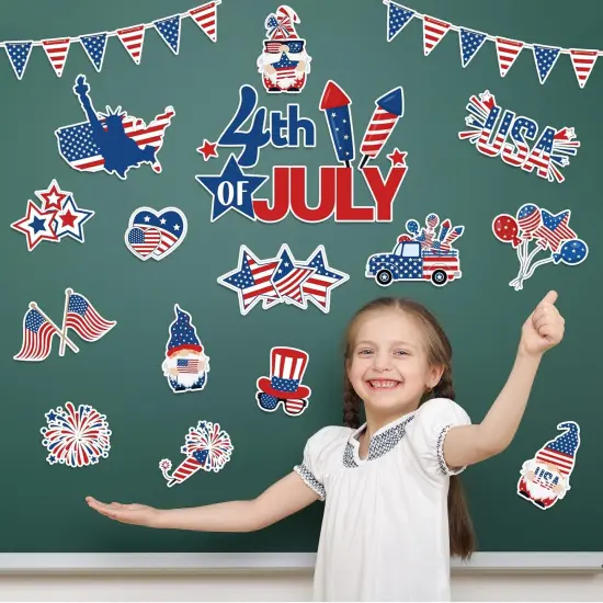 62 Pcs 4th of July Paper Cutouts with Adhesive {3}
