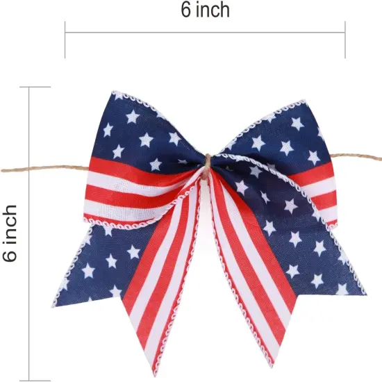 12 Pcs 6 Inch American Flag Bow Patriotic {5}