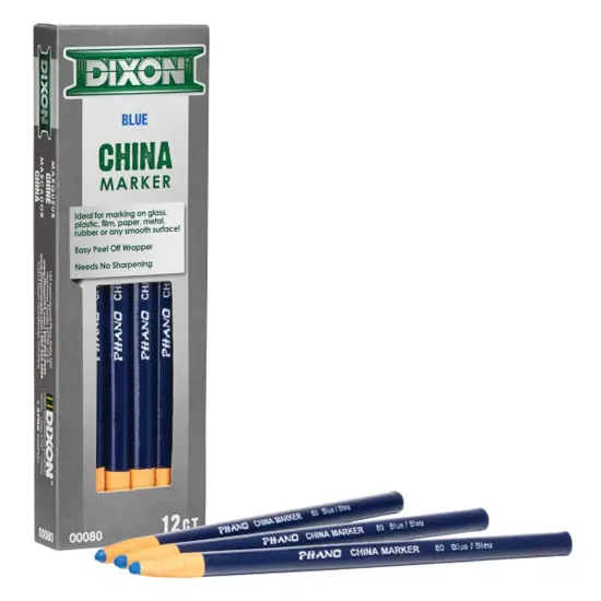 Phano China Markers, Blue, Pack of 12 {1}