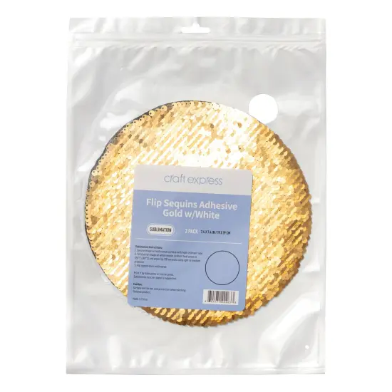 Craft Express Gold Sequin Round-Gold, 7.4"X7.4", 2 pack {1}