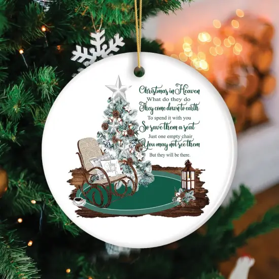 Christmas in Heaven Sentimental Memorial Quote Ceramic Ornament Bundle {6}
