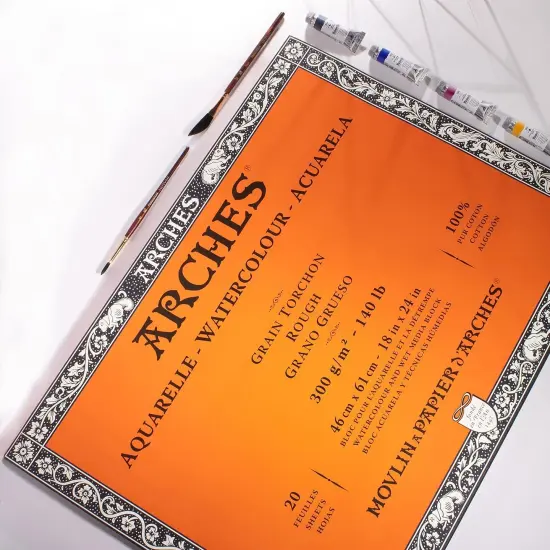 Arches Aquarelle Rough Watercolor Block 18"X24"- 140lb, 20 Sheets {3}