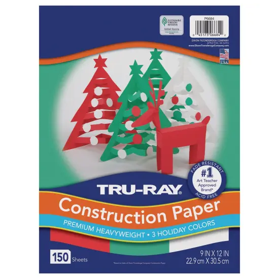 Construction Paper, Holiday Assortment, 9" x 12", 150 Sheets {1}