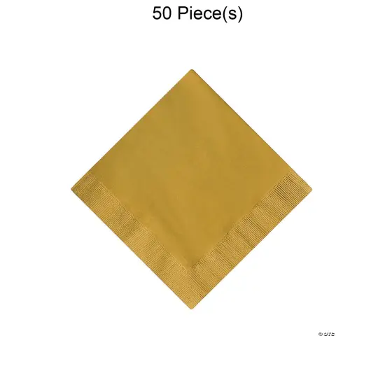 Solid Color Luncheon Napkins Bulk 50 Pc Metallic Gold {1}